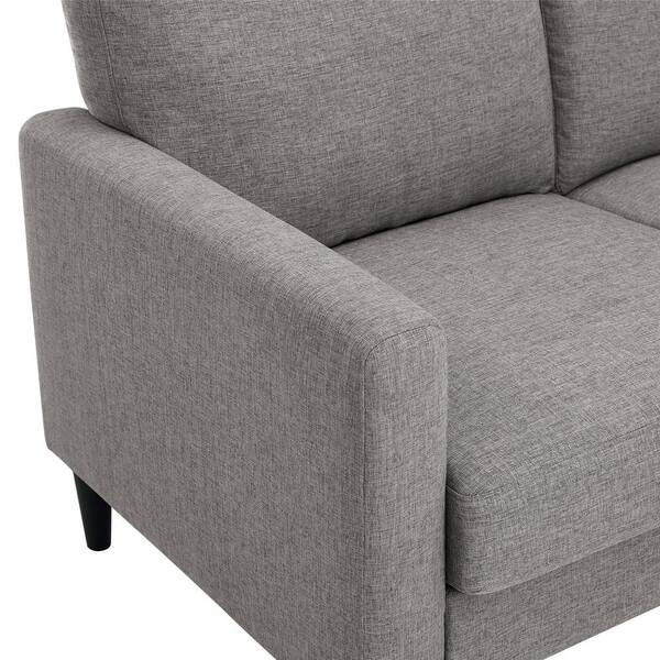 DFS Dillon grey wide corner sofa, H&M plant pillows, knitted pouffes  Corner  sofa, Corner sofa and cuddle chair, Living room decor apartment