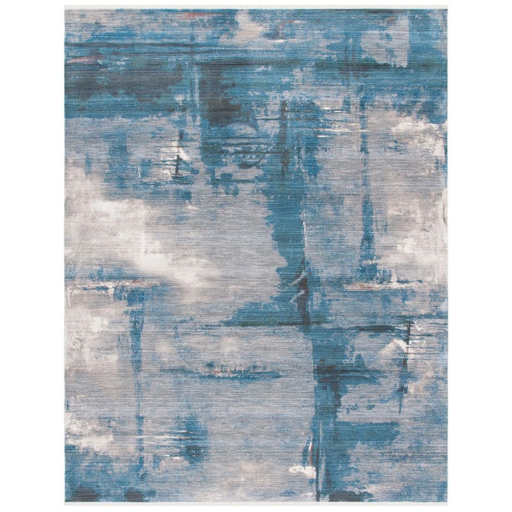 Blue Gray Abstract Rug SAFAVIEH Vintage Persian 8 ft. x 10 ft. Blue/Gray Abstract Marble Area ...