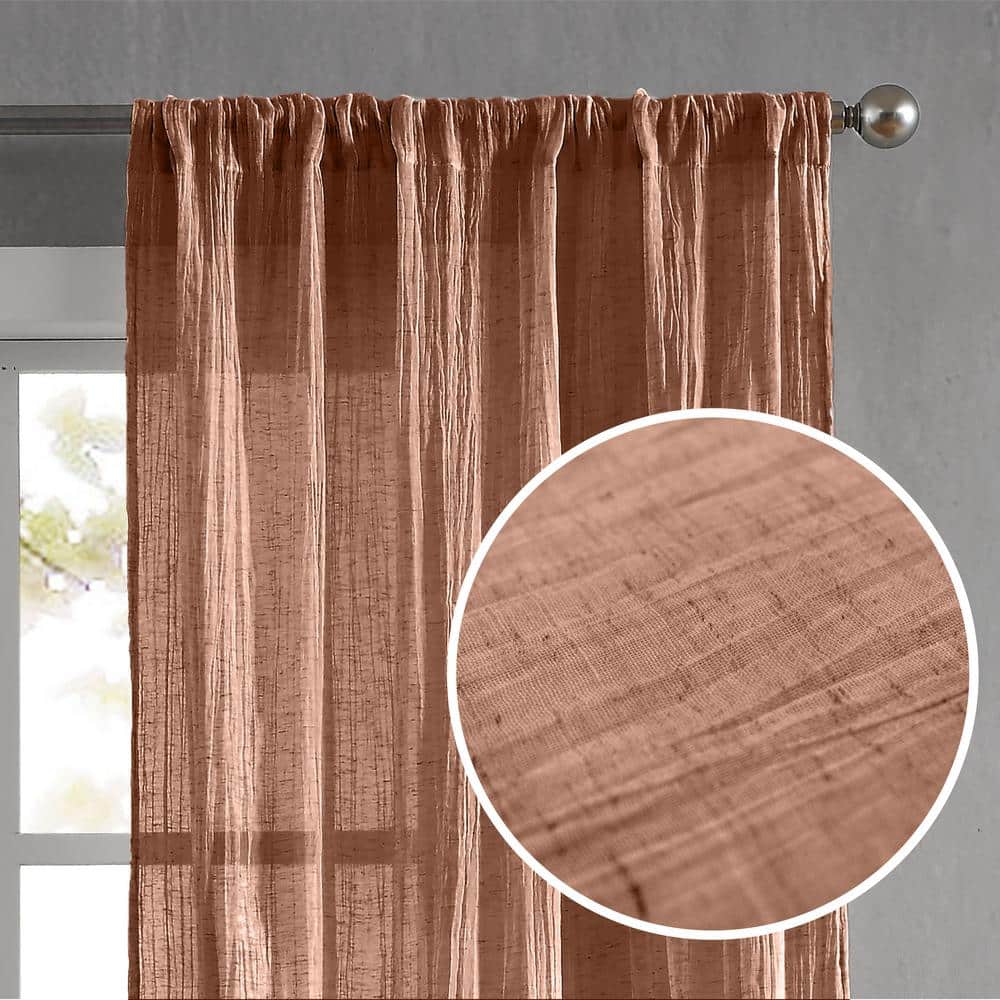 Dusty Pink Light-Filtering Linen-Blend Rod Pocket Curtains