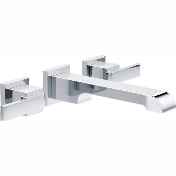 Delta Ara 2-Handle Wall Mount Bathroom Faucet Trim Kit in Chrome (Valve Not Included)