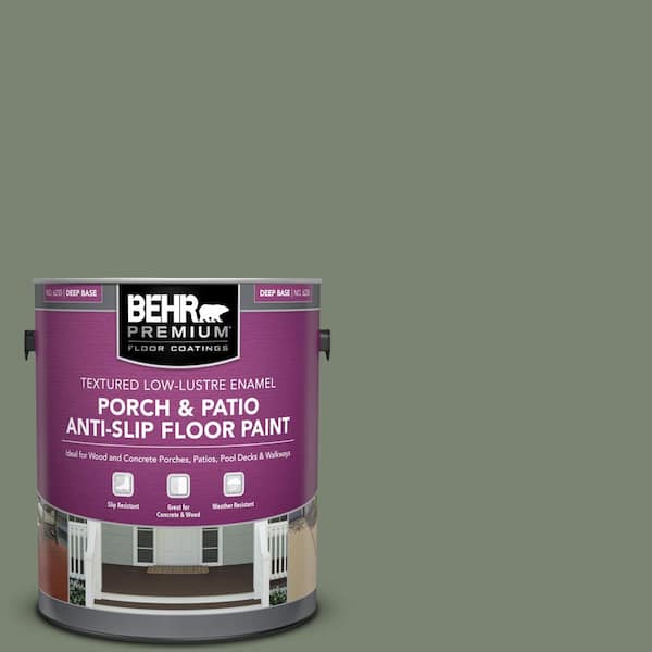 BEHR PREMIUM 1 gal. #ICC-77 Sage Green Textured Low-Lustre Enamel Interior/Exterior Porch and Patio Anti-Slip Floor Paint