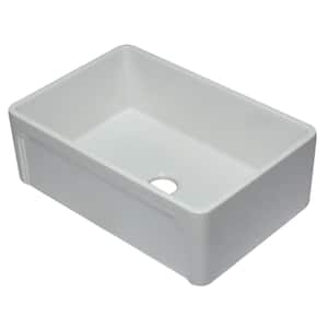 AB3020SB-W Farmhouse Fireclay 29.75 in. Single Bowl Kitchen Sink in White