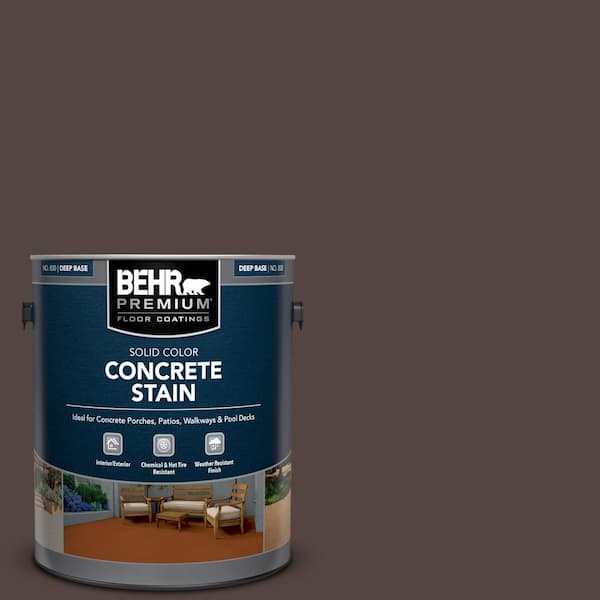 BEHR PREMIUM 1 gal. #PFC-25 Dark Walnut Solid Color Flat Interior/Exterior Concrete Stain