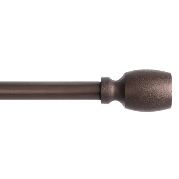 Smooth Edge Cylinder 66 in.-120 in. Oil Rubbed Bronze Single Curtain Rod