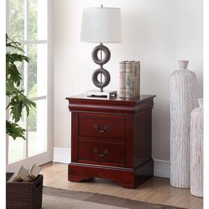 Louis Philippe III 2-Drawer Cherry Nightstand (24 in. H X 22 in. W X 16 in. D)