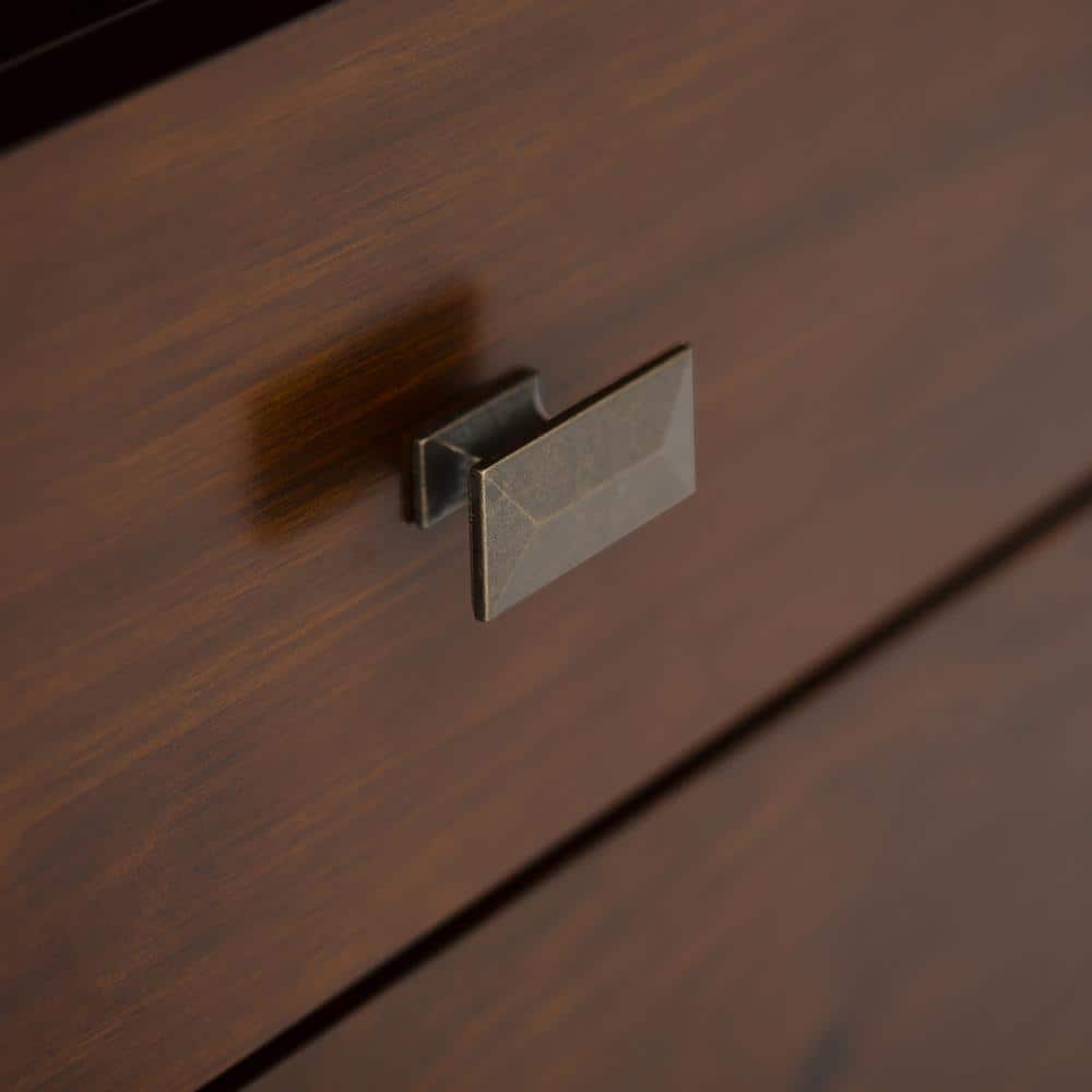 Russet Brown Medium Wood TV Media Console with Cabinet