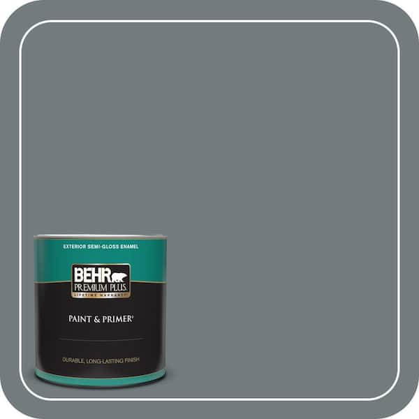 BEHR PREMIUM PLUS 1 qt. #PPU25-19 Ocean Swell Semi-Gloss Enamel Exterior Paint & Primer