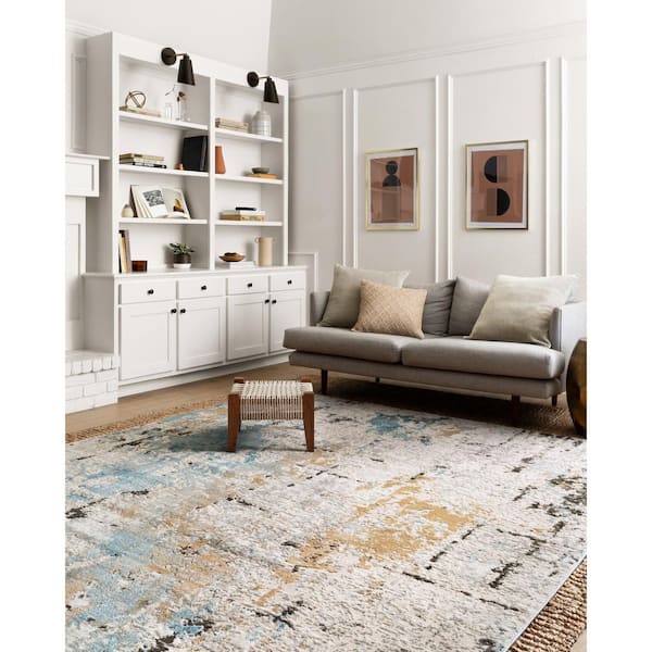 Alchemy Stone/Slate 11 ft. 6 in. x 15 ft. Contemporary Abstract Area Rug