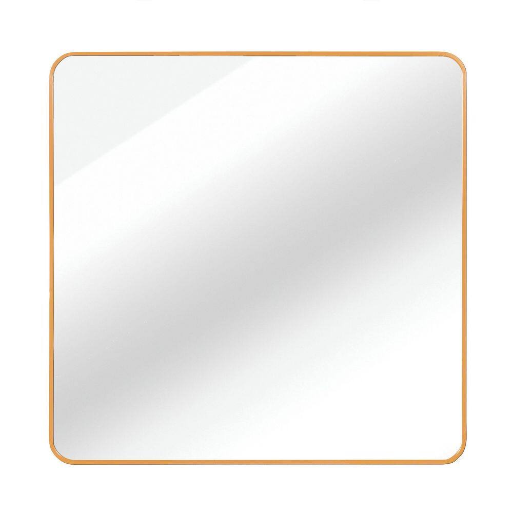 Gold 30 in. W x 30 in. H Small Square Framed Decorative Wall Mount Bathroom Vanity Mirror price history on PriceWatchPro