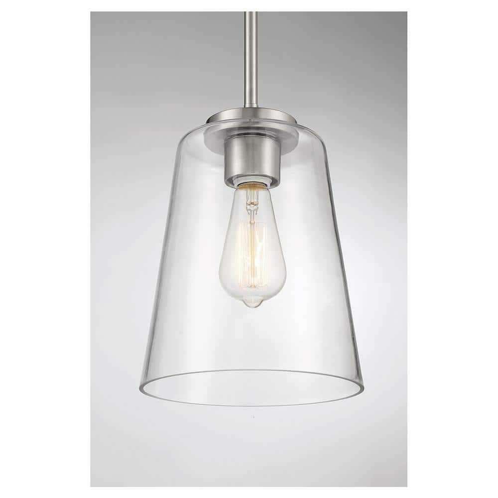 Calhoun Satin Nickel Glass Mini Pendant Light