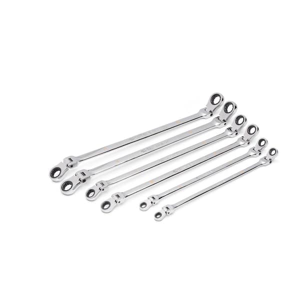 GEARWRENCH GearBox Metric 12-Point 90-Tooth Double Flex Head Extra Long Ratcheting Wrench Set (6-Piece)