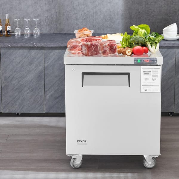 28" Commercial Frozen Refrigerator Sandwich and Salad Prep Table 7.4 cu. ft. Stainless Steel Refrigerated Food Station