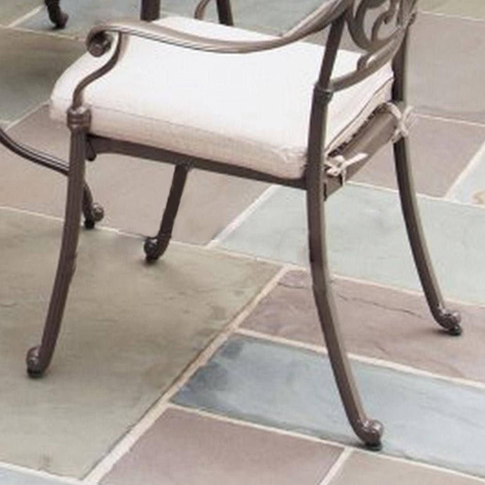Capri Taupe Cushioned Outdoor Arm Chair Set