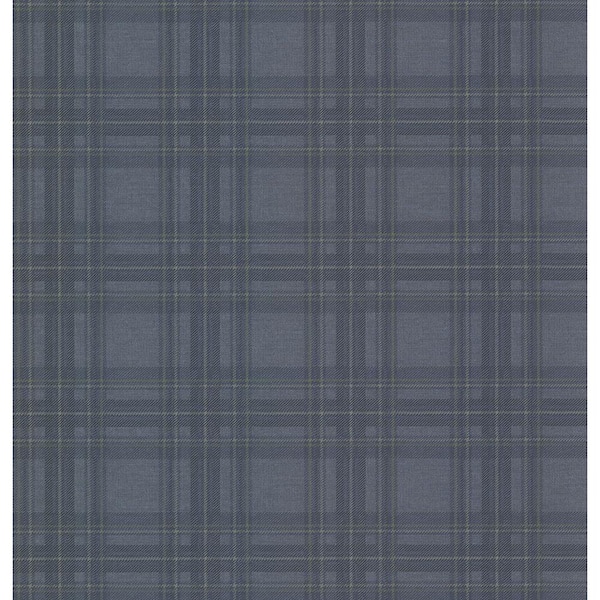 Chesapeake Fox Hollow Navy Plaid Paper Strippable Roll Wallpaper ...