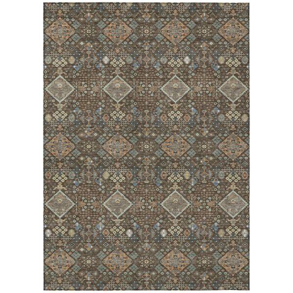 Chantille Machine Washable Indoor/Outdoor Abstract ACN2478 Chocolate 3 ft. x 5 ft. Area Rug