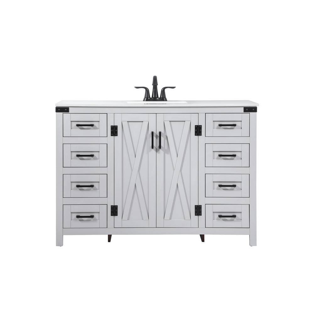Simply Living 48 in. W x 19 in. D x 34 in. H Bath Vanity in Grey with Ivory