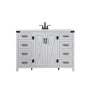 Timeless Home 48 in. W x 19 in. D x 34 in. H Bath Vanity in Grey with Ivory White Top