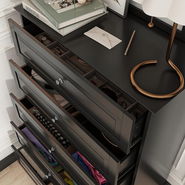 black kids dresser Hampton Charcoal Kids 6-Drawer Dresser