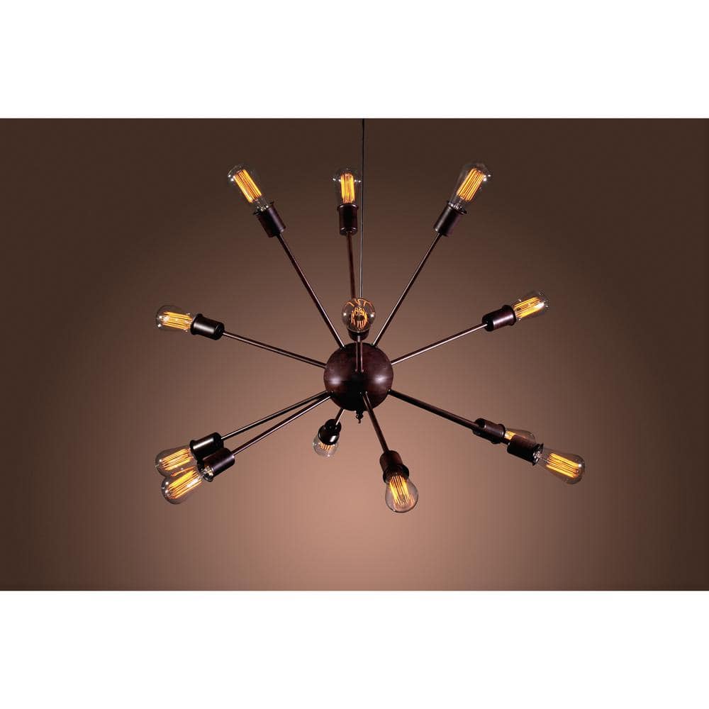 Bronze Sputnik 25" Industrial-Style Chandelier with Edison Bulbs