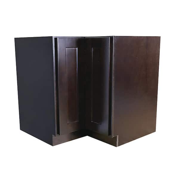 Design House Brookings Plywood Assembled Shaker 36x34.5x24 in. 2-Door Lazy Susan Corner Base Kitchen Cabinet in Espresso