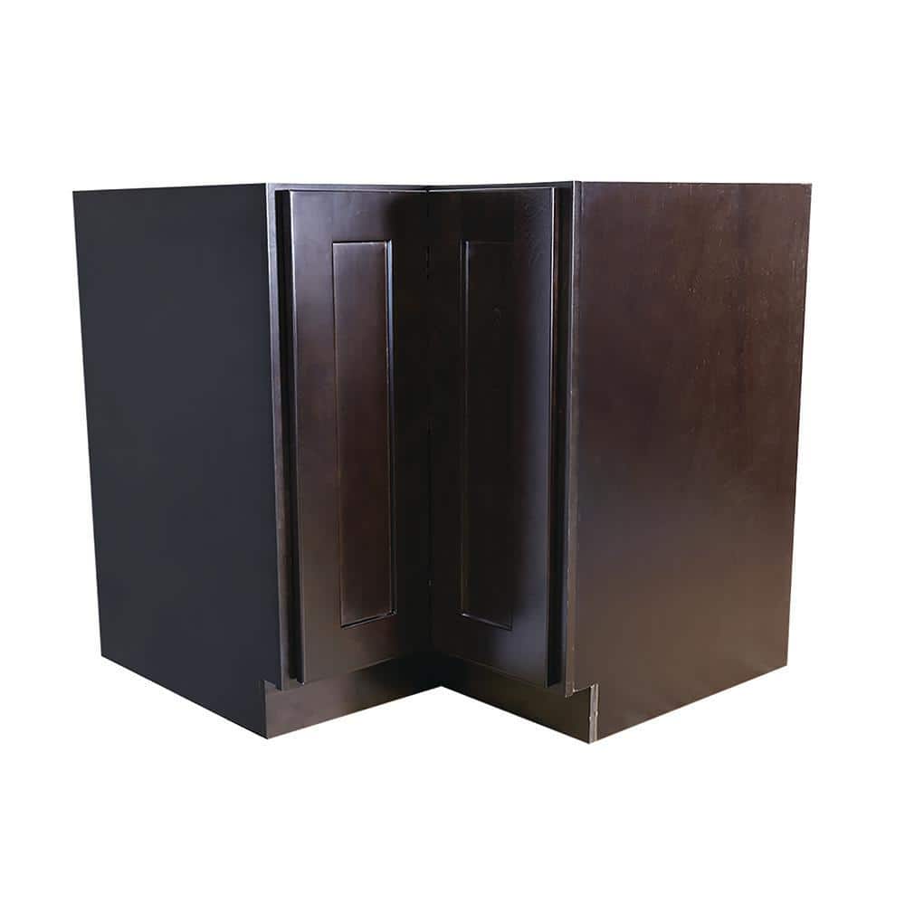 Design House Brookings Plywood Ready to Assemble Shaker 36x34.5x24 in. 2-Door Lazy Susan Corner Base Kitchen Cabinet in Espresso, Brown -  562025