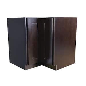 Brookings Plywood Ready to Assemble Shaker 36x34.5x24 in. 2-Door Lazy Susan Corner Base Kitchen Cabinet in Espresso