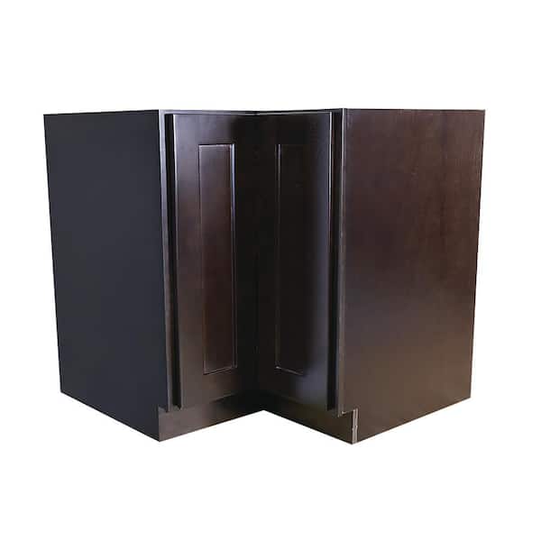 Design House Brookings Plywood Ready to Assemble Shaker 36x34.5x24 in. 2-Door Lazy Susan Corner Base Kitchen Cabinet in Espresso