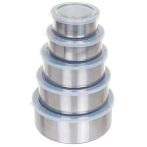5-Piece Stainless Steel Bowl Set with Lids