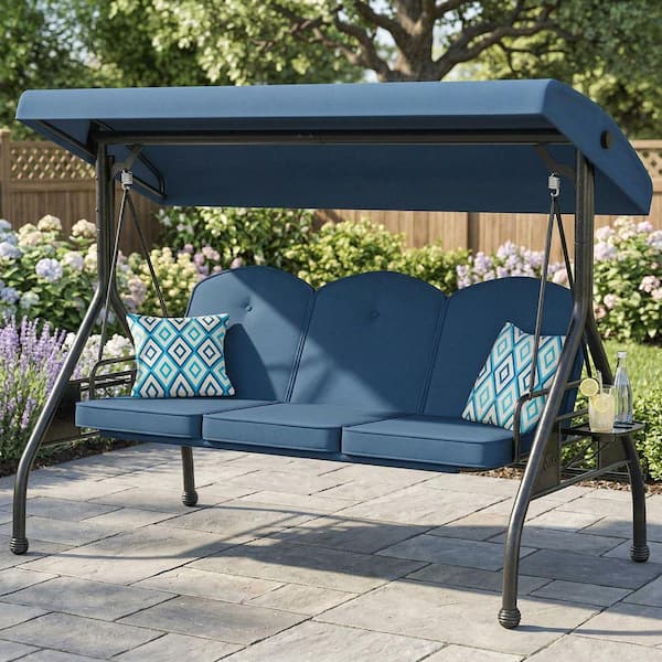 。。。 Porch Swing Bed Pergola And Swing Seat Unbranded 2-in-1 3-Person