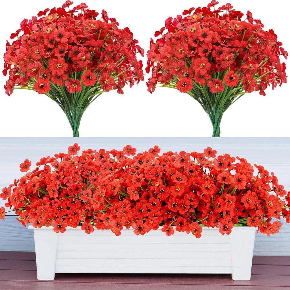 13 in. Red Indoor/Outdoor Artificial Assorted Flowers CJF2SRKB9W