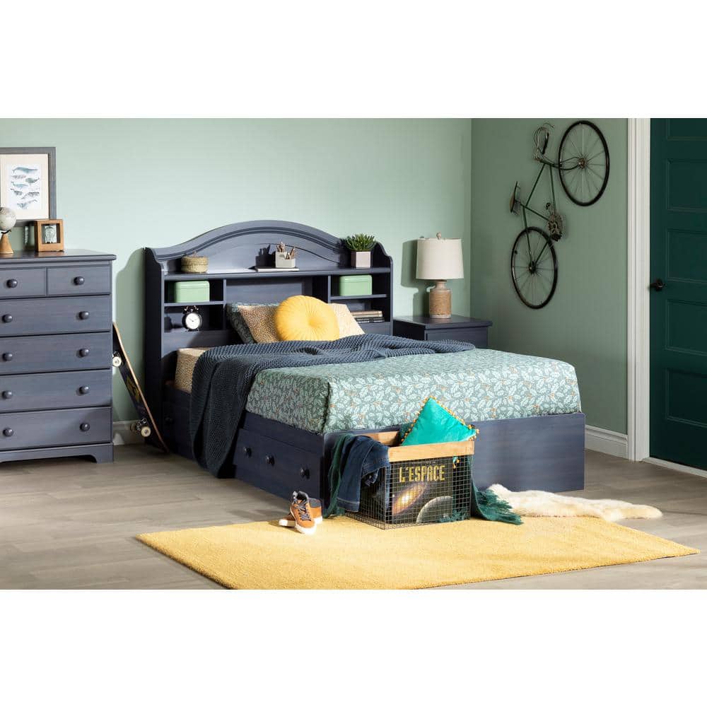 Country Charm Blueberry Kids' Nightstand with Wooden Knobs