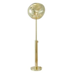 57 in. H, 1-Light Gold Standard Floor Lamp with A Shade