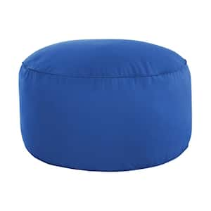 30 in. x 30 in. x 15 in. Sunbrella Canvas True Blue Round Outdoor Bean Pouf