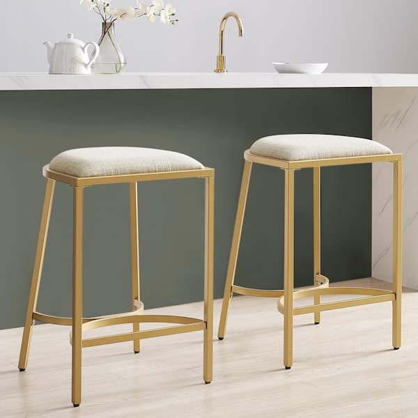 backless gold bar stools