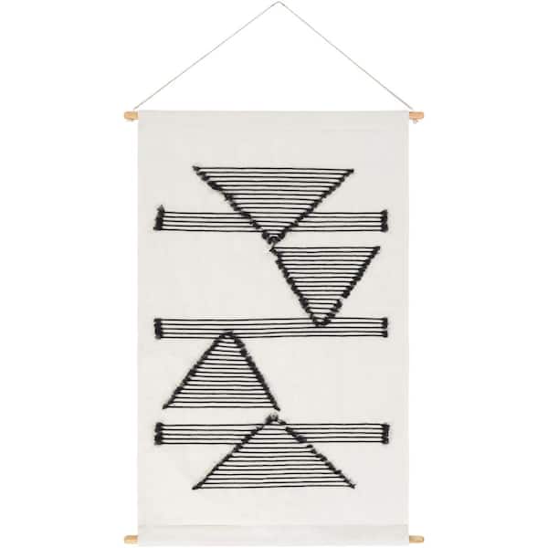 Livabliss Atley 24 in. x 36 in. Ivory Wall Hanging