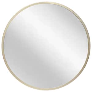 Adara 24 in. W x 24 in. H Contemporary Round Wall Mirror - Matte Gold Metal Frame