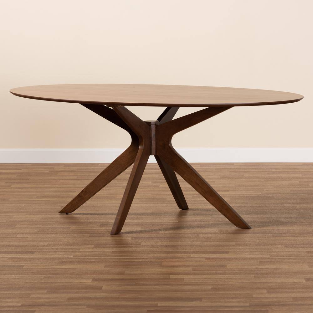 Monte Mid-Century Walnut Oval Dining Table for Six