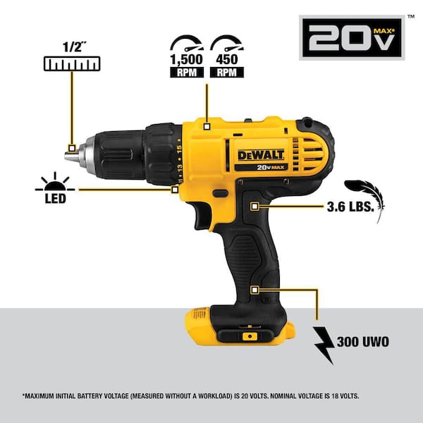 DEWALT - 20V MAX Cordless Drill/Impact 2 Tool Combo Kit with (2) 20V 1.3Ah Batteries, Charger, and Bag