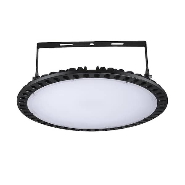 TYCOLIT 15.28 in. 300-Watt Equivalent Integrated LED Black High Bay Light, 6000K (1-Pack)