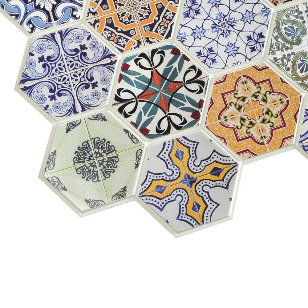 Multicolor Hexagon Embossed PVC 3D Wall Panels