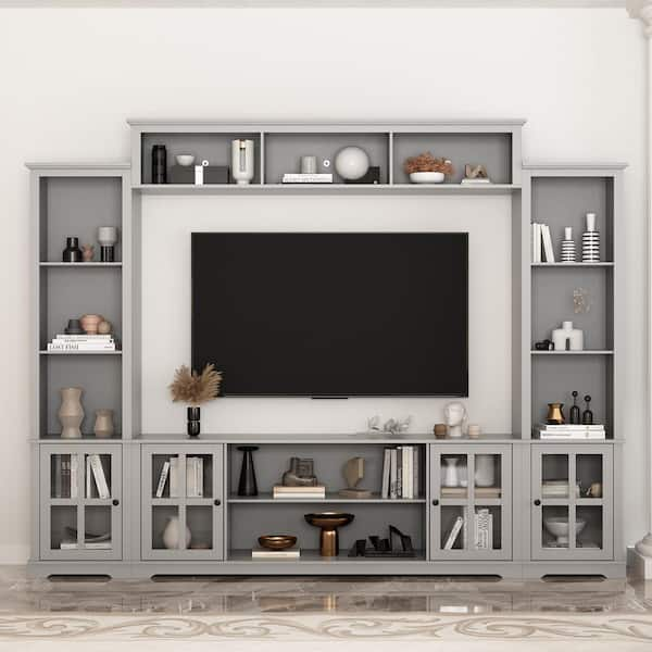 Entertainment good center with glass shelf