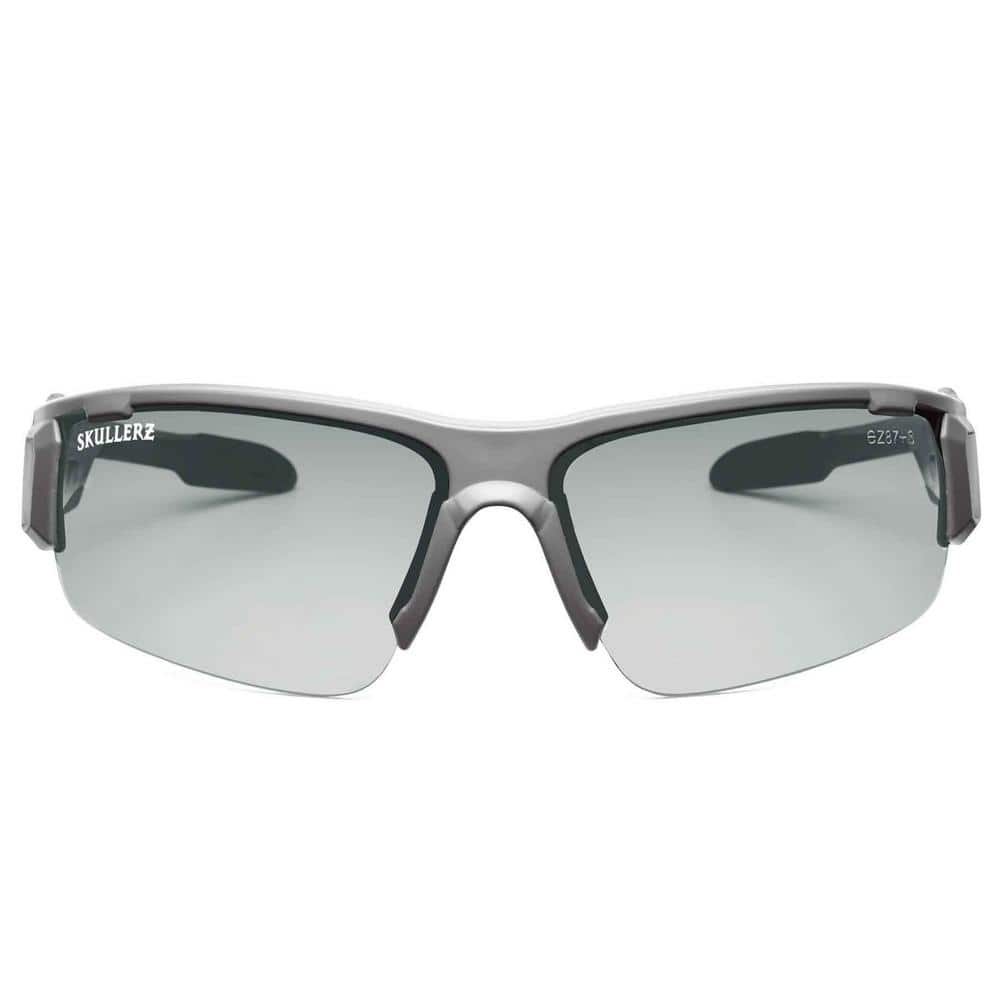 Skullerz Dagr Matte Gray Safety Glasses, In/Outdoor Lens - ANSI Certified