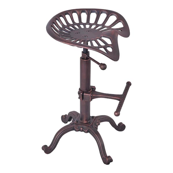 Armen Living Jax Industrial Copper Adjustable Bar Stool