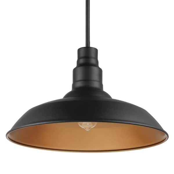 Home Decorators Collection Bell Ridge 18 in. 1-Light Black Outdoor Mini Pendant Light