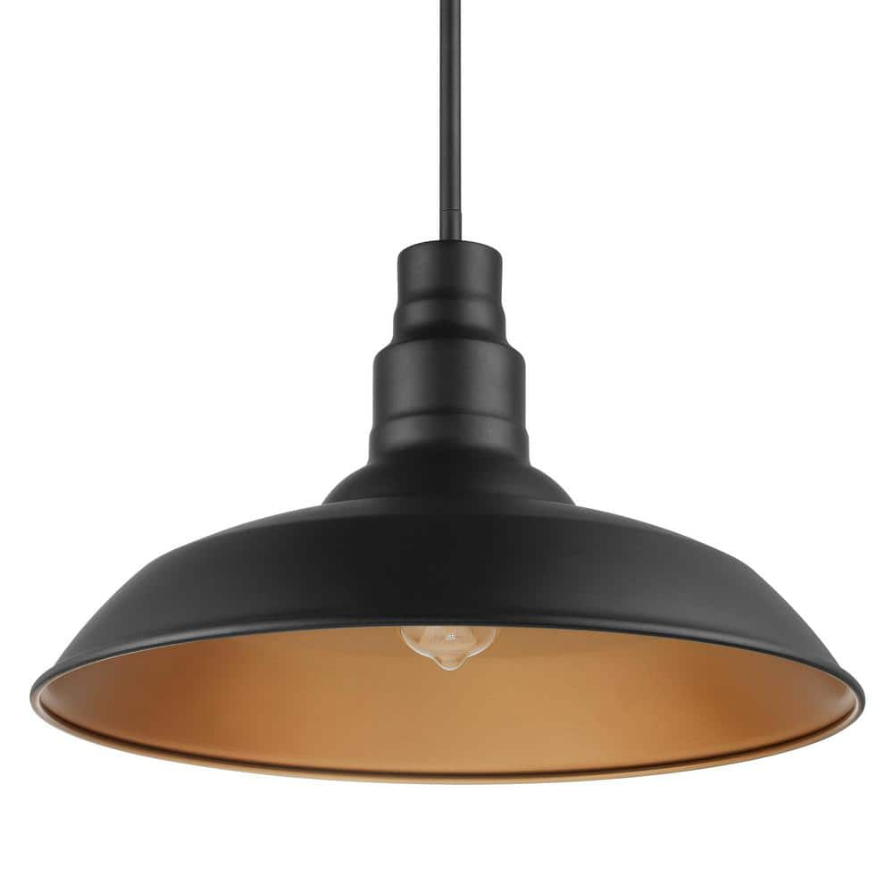 Home Decorators Collection Bell Ridge 18 in. 1-Light Black Outdoor Mini Pendant Light