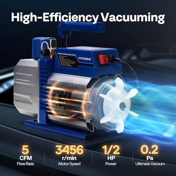 VIVOHOME 5 CFM Dual Stage Sparkless Ignition Proof HVAC Vacuum