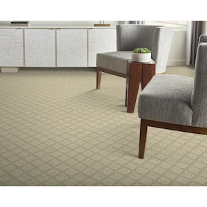 Diamond Park - Sandstone - Beige 13.2 ft. 32.44 oz. Nylon Pattern Installed Carpet