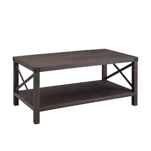 Urban Industrial 40 in. Sable Rectangle MDF Wood Top Coffee Table with Shelf
