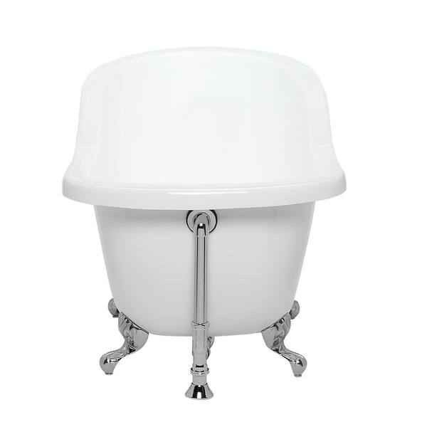 Chelsea 60 in. Acrylic Slipper Clawfoot Bathtub Package in White with Old Bronze Imperial Feet and Deck Mount Faucet