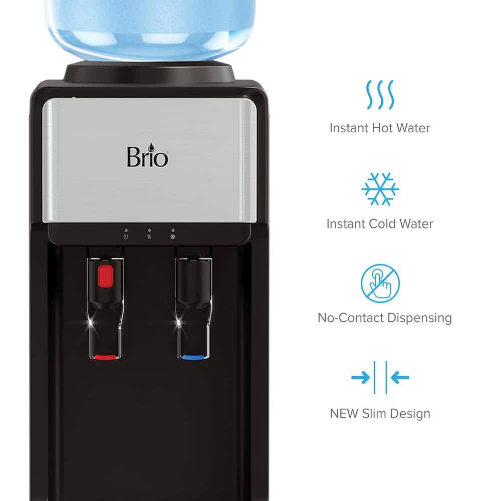 Brio Slimline Black and Stainless Steel Top-Load Water Dispenser